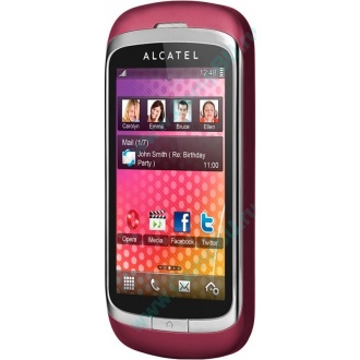 Красно-розовый телефон Alcatel One Touch 818 (Курск)
